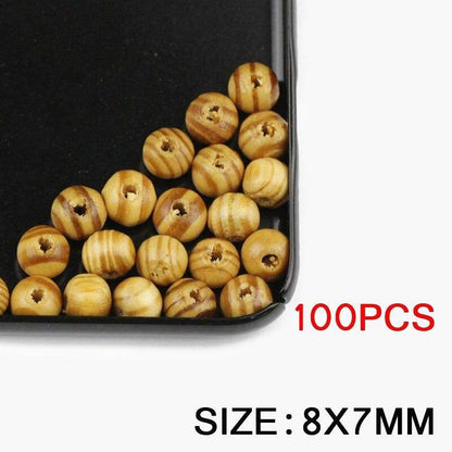 Natural Pine Wood Beads Round Craft Loose Beads for DIY Handmade 6/8/10/12/14MM 