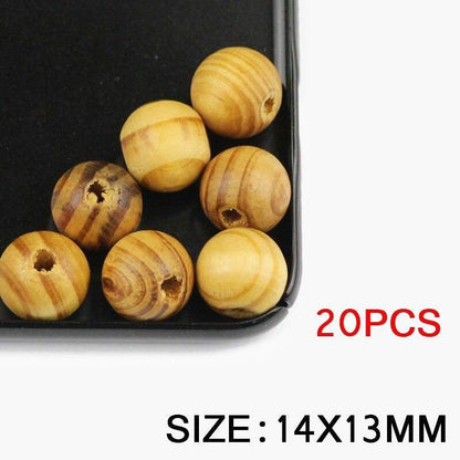 Natural Pine Wood Beads Round Craft Loose Beads for DIY Handmade 6/8/10/12/14MM 