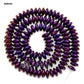 Natural Purple Hematite Faceted Rondelle Beads,  2-10mm  16'' strand 