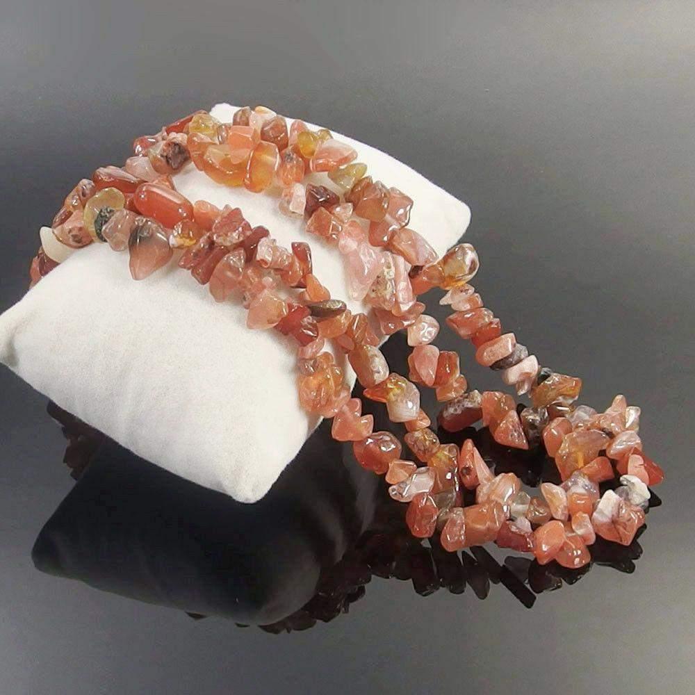 Natural Red Agate Chip Beads, Polished, 5~8mm 34 Inc per strand 