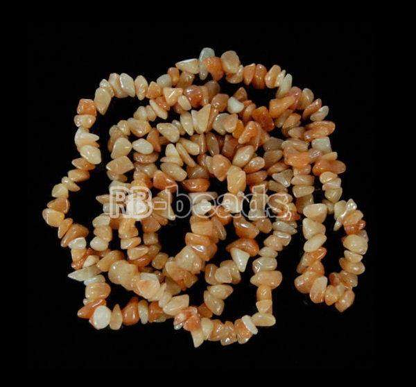 Natural Red Chip Aventurine Beads, 5~8mm, 34 Inch strand 