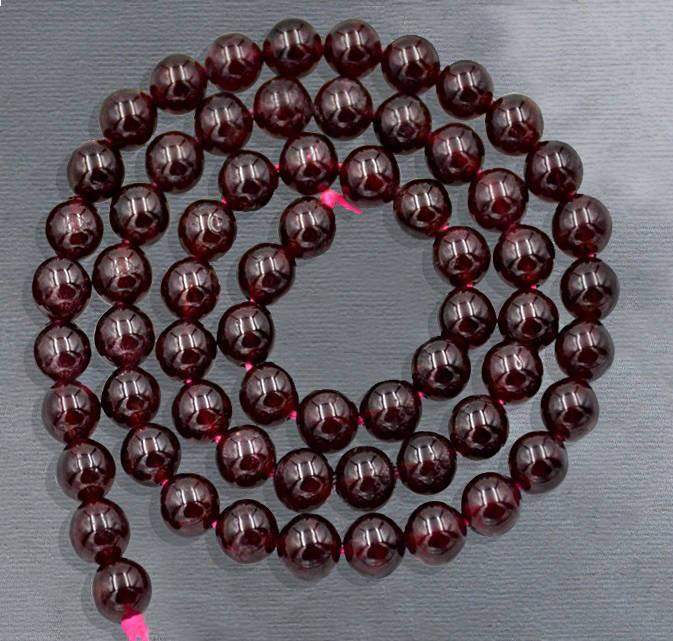 Natural Red Garnet Beads, Round, 15.5'' inch strand 