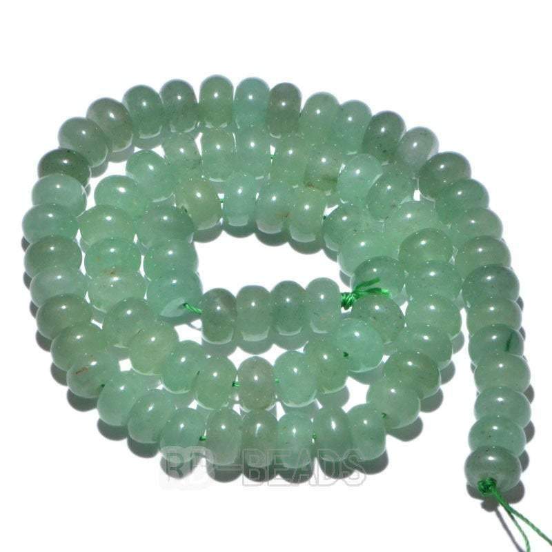 Natural Rondelle Green Aventurine Beads, Smooth Matte and Faceted 