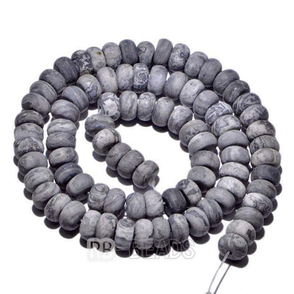 Natural Rondelle Landscape Jasper Beads, Smooth Matte and Faceted 