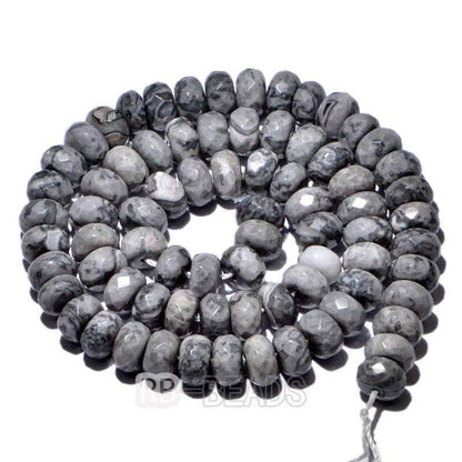 Natural Rondelle Landscape Jasper Beads, Smooth Matte and Faceted 