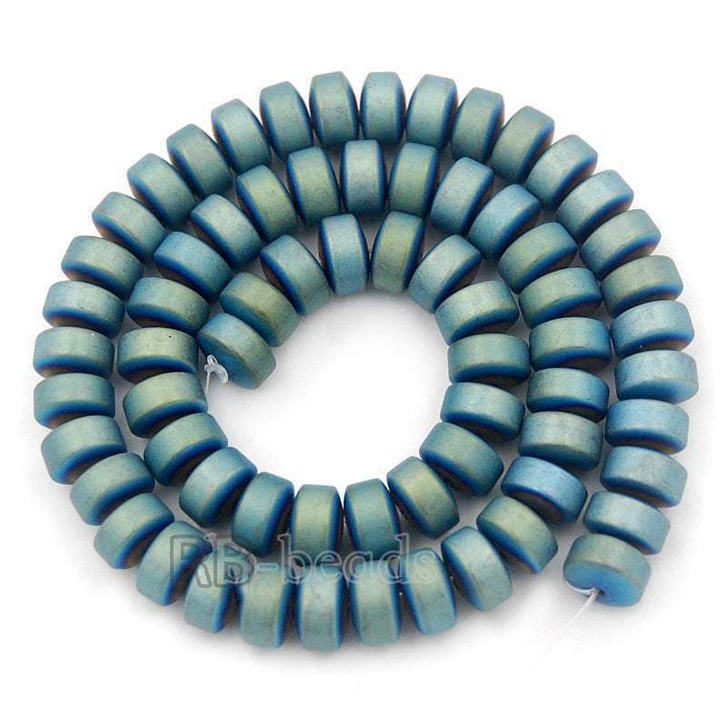Natural Rondelle Matte Green Hematite Beads,  2-10mm  16'' strand 