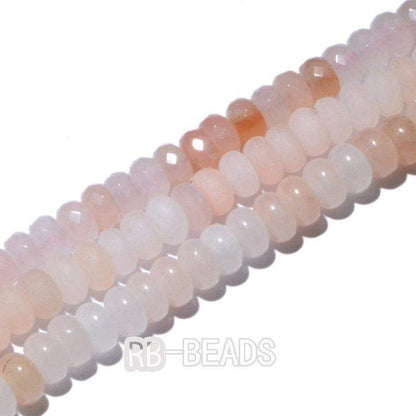 Natural Rondelle Pink Aventurine Beads, Smooth Matte and Faceted 