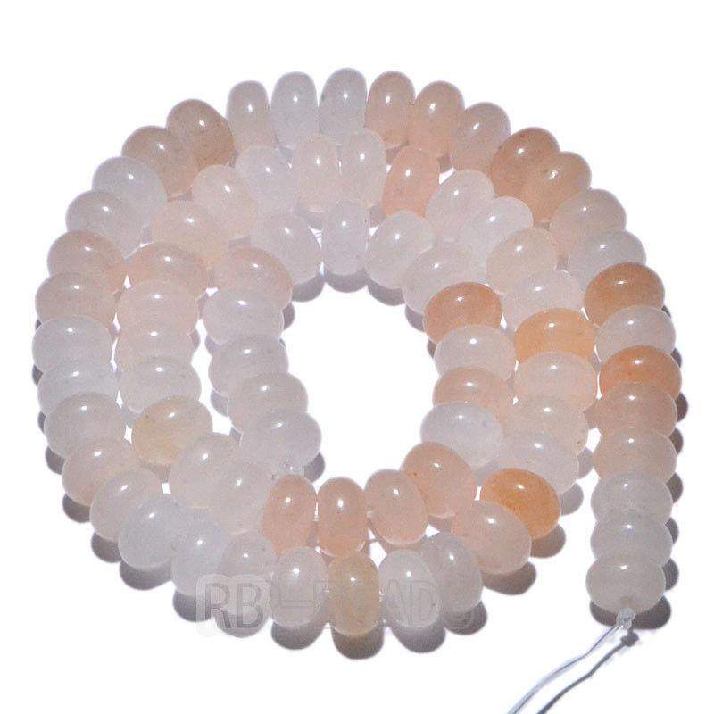 Natural Rondelle Pink Aventurine Beads, Smooth Matte and Faceted 