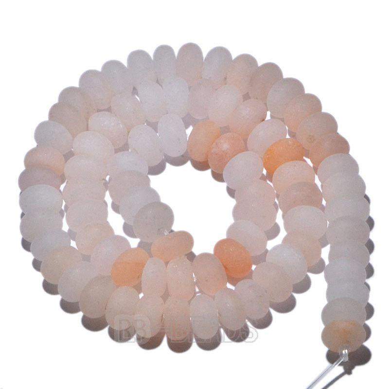 Natural Rondelle Pink Aventurine Beads, Smooth Matte and Faceted 