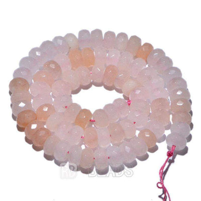 Natural Rondelle Pink Aventurine Beads, Smooth Matte and Faceted 