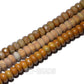 Natural Rondelle Woodgrain Jasper Beads, Smooth Matte and Faceted 