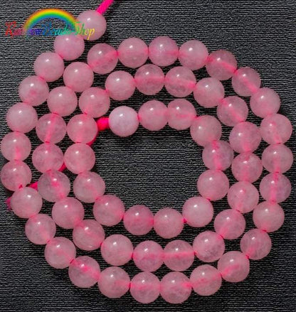 Natural Rose Quartz Beads, Round Gemstone 15.5 Full Strand, 2-12mm 