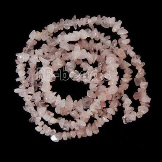Natural Rose Quartz Chip Beads, Smooth Gemstone Spacer Beads, Polished Stone Beads, 5~8mm 34 Inc per strand, Wholesale Jewelry beads 