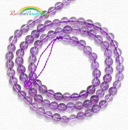 Natural Round Amethyst Beads, Grade AAA, Size 4-10mm, 15.5 inch strand 