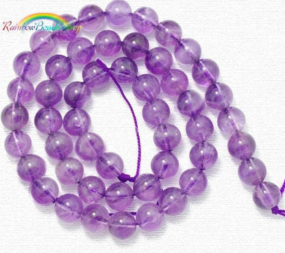 Natural Round Amethyst Beads, Grade AAA, Size 4-10mm, 15.5 inch strand 