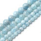 Natural Round Aquamarine Beads, size 4-14mm, 15.5 inch strand 