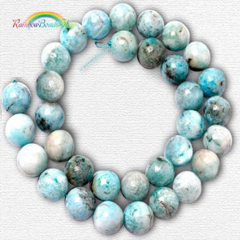 Natural Round Blue Hemimorphite Beads, Size 6-12mm, 15.5'' inch Strand 