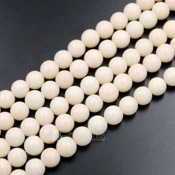 Natural Round White Coral Beads, from 2 to 10mm 15.5'' Full Strand 