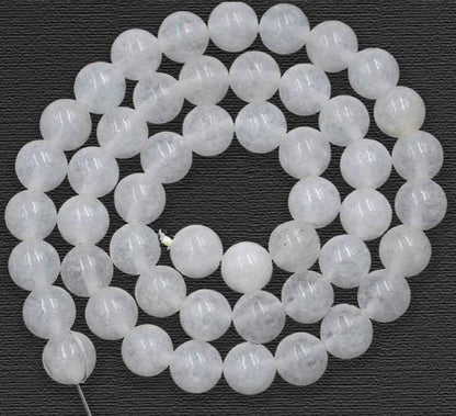 Natural Round White Jade Beads, 15.5'' strand, 2-12mm 