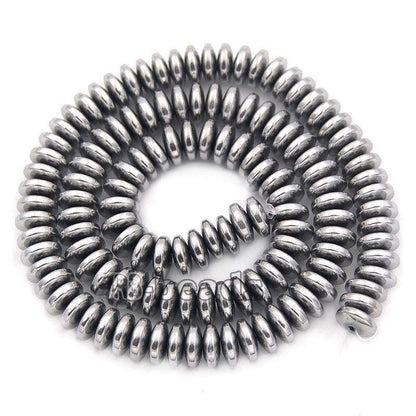 Natural Silver Hematite Rondelle Beads,  2-10mm  16'' strand 