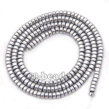 Natural Silver Hematite Rondelle Beads,  2-10mm  16'' strand 