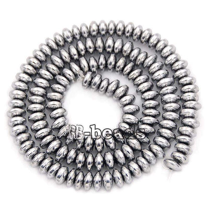 Natural Silver Hematite Rondelle Beads,  2-10mm  16'' strand 