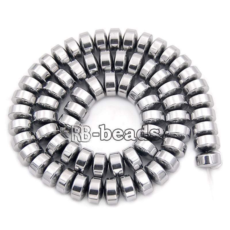 Natural Silver Hematite Rondelle Beads,  2-10mm  16'' strand 