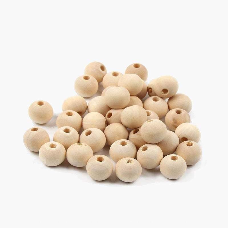 Natural Unfinished Wooden Beads Balls For Jewelry Making Diy Children Teething Spacer Wood Crafts 4-50mm 