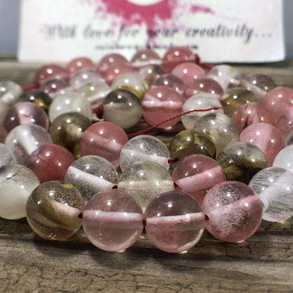 Natural Volcano Cherry Quartz Beads Watermelon Skin Quartz Gem 4mm 6mm 8mm 10mm Stone Round Jewelry Gemstone Beads For Jewelry making 