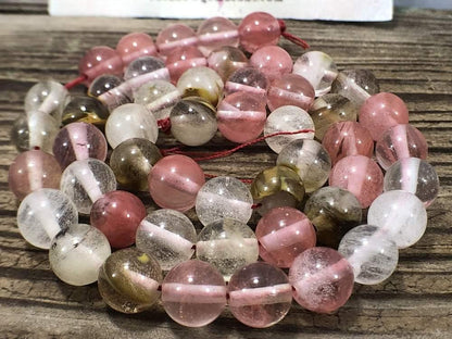 Natural Volcano Cherry Quartz Beads Watermelon Skin Quartz Gem 4mm 6mm 8mm 10mm Stone Round Jewelry Gemstone Beads For Jewelry making 