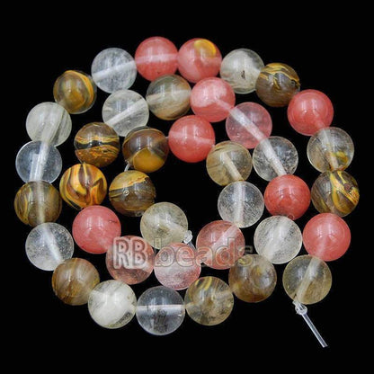 Natural Volcano Cherry Quartz Beads Watermelon Skin Quartz Gem 4mm 6mm 8mm 10mm Stone Round Jewelry Gemstone Beads For Jewelry making 