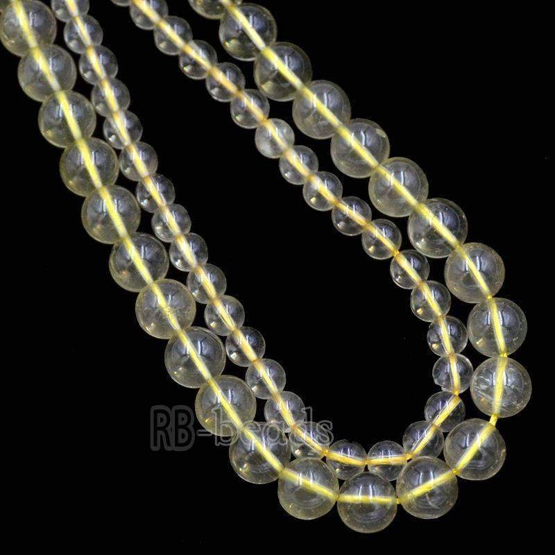 Natural Yellow Lemon Quartz Beads, Gem 6mm 10mm Stone Round Jewelry wholesale Gemstone Beads For Jewelry making 