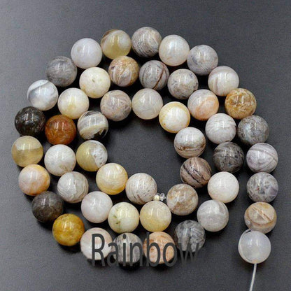 Naturel Bamboo Leaf Agate beads, 4-10mm, 15.5'' inch strand 