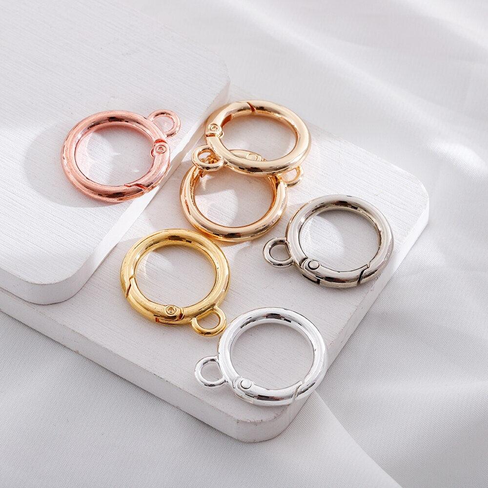 Spring Clasps, 5Pcs 12mm Metal Spring Ring Clasps for Jewelry