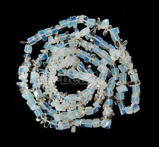 Opalite Chip Beads, Gemstone Spacer Beads, Polished Stone Smooth Beads,  5~8mm 34 Inc per strand, Wholesale Jewelry beads 