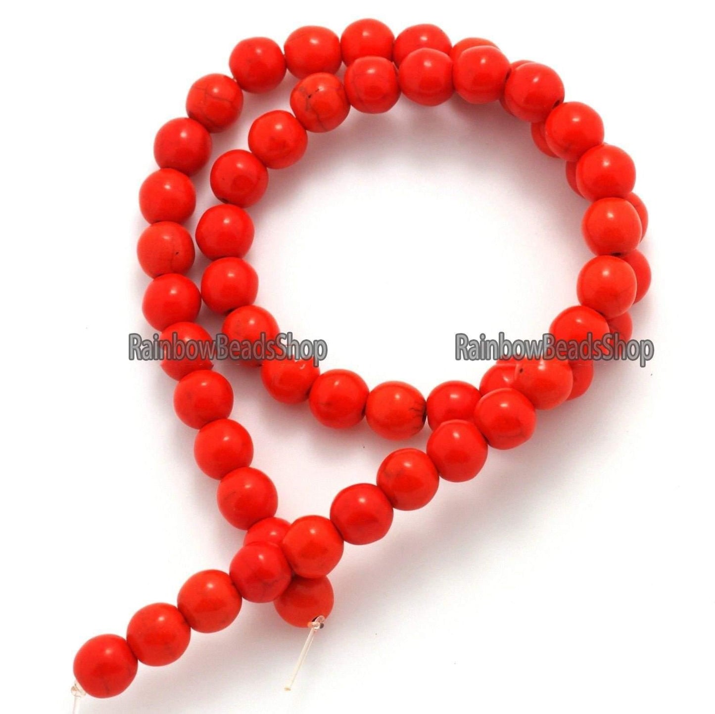 Orange Howlite Round beads, 2- 12mm, 16'' strand 
