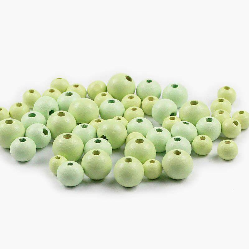 Pastel Wooden Round Beads, 8/10/12mm Spacer Beading Beads For Pacifier Clip Jewelry Findings Making DIY Necklace 200pcs 