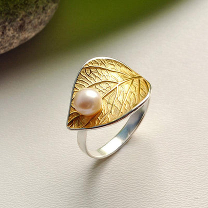 Pearl Leaf Ring 