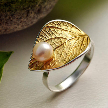 Pearl Leaf Ring 