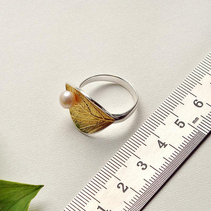 Pearl Leaf Ring 