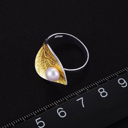 Pearl Leaf Ring 