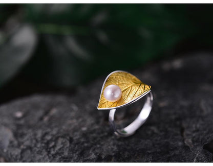 Pearl Leaf Ring 