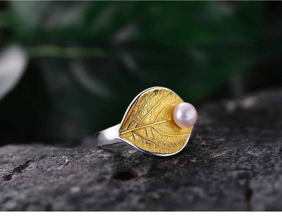 Pearl Leaf Ring 
