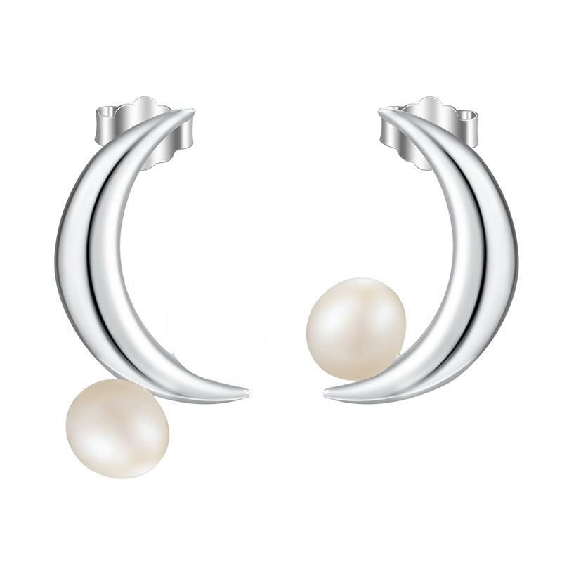 Pearl Moon Earrings 
