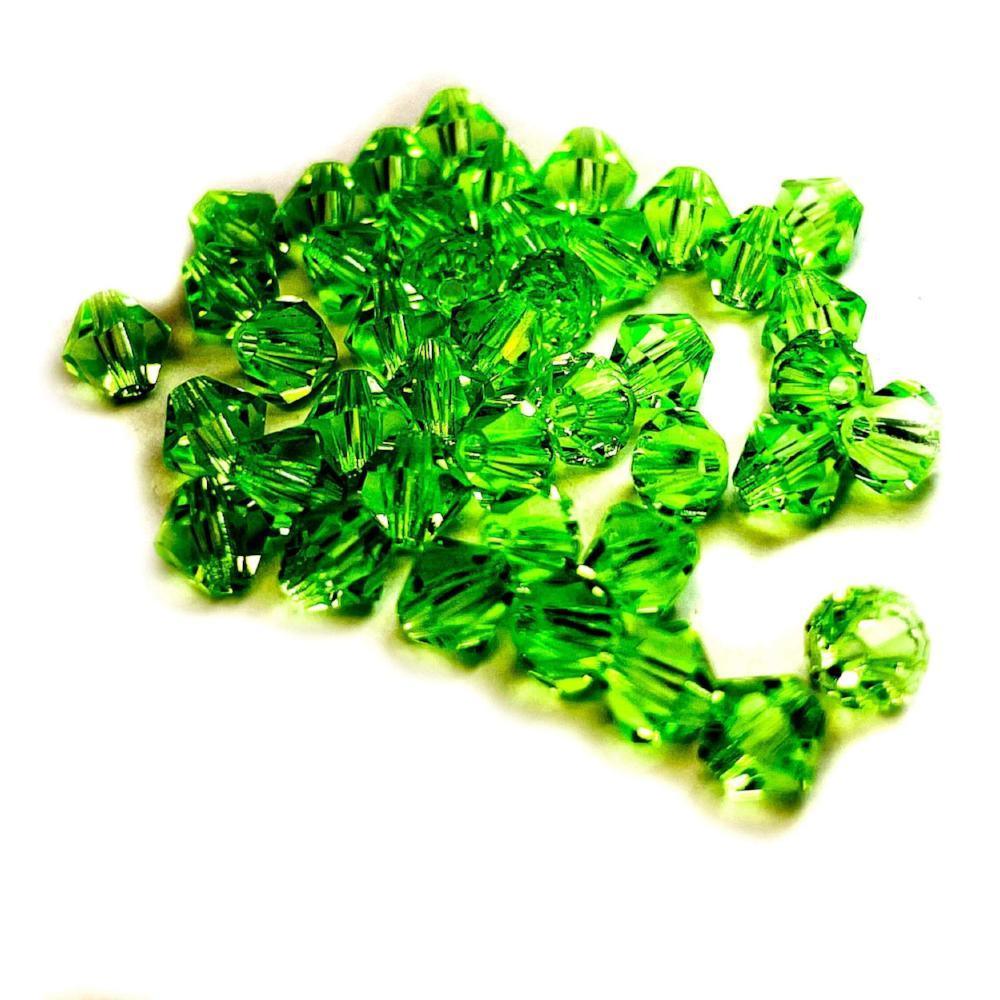 Peridot green Czech Crystal Faceted Bicone beads, 3mm 4mm Acrylic Faceted Bicone beads, 100pcs,  for jewerly making and beading 