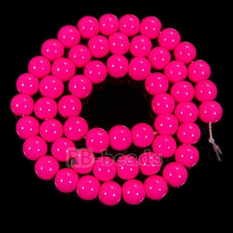 Pink Coated Czech Glass Pearl Smooth Round Beads, 4-16mm 