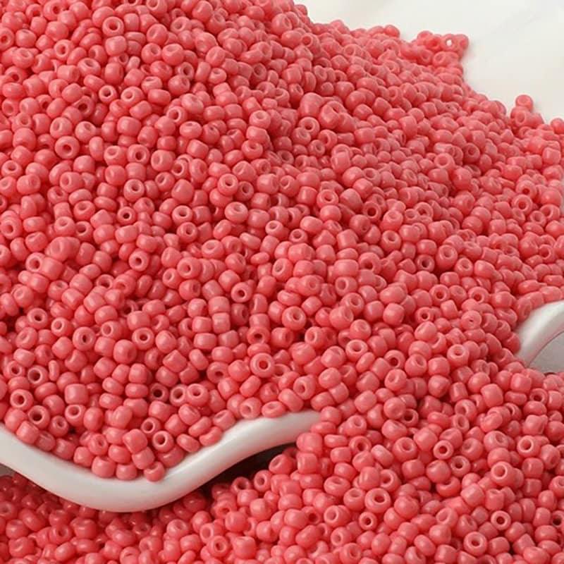 Pink Coral Opaque japanese seed beads, 2mm 12/0 Miyuki Delica small glass Austria round beads, 1000pcs 