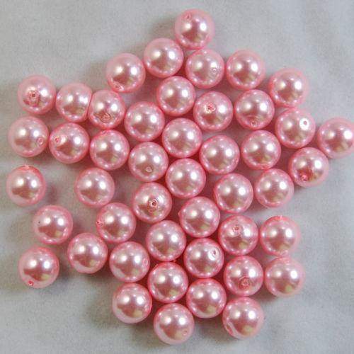 Pink Czech Glass Pearl Round Beads, 100pcs for all size - 3mm 4mm 6mm 8mm 10mm 12mm 14mm, Opaqu loose beads For jewelry making and beading 