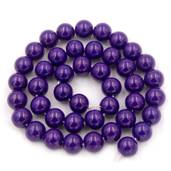 Purple Coated Czech Glass Pearl Smooth Round Beads,  4-16mm 