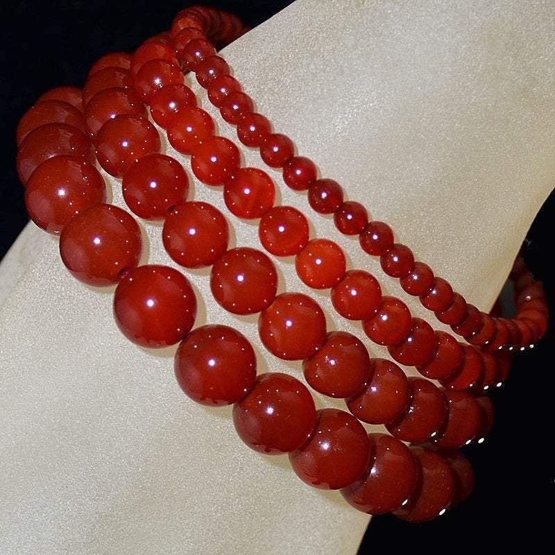 Red Agate Round Gemstone Bracelet